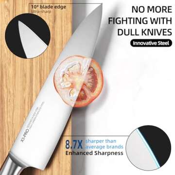 KnifeSaga 2024 Upgraded Knife Set 14 Piece Premium Japanese High Carbon Stainless Steel Kitchen Knif...