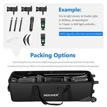 Neewer Photo Studio Equipment Case Rolling Bag 40.1x11.8x11.8 inches/102x30x30cm Trolley Carrying Case for Light Stand, Tripod, Light, Umbrella, etc