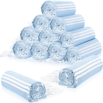 12 Pack Turkish Beach Towel Bulk 71x36 Inches Cotton Turkish Bath Towels Oversized Sand Free Beach B...