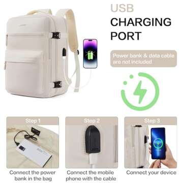 BOSTANTEN Travel Backpack for Women- Flight Approved Carry On Backpack, 15.6" Laptop Backpack Large Lightweight Weekender Bag