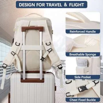 BOSTANTEN Travel Backpack for Women- Flight Approved Carry On Backpack, 15.6" Laptop Backpack Large Lightweight Weekender Bag