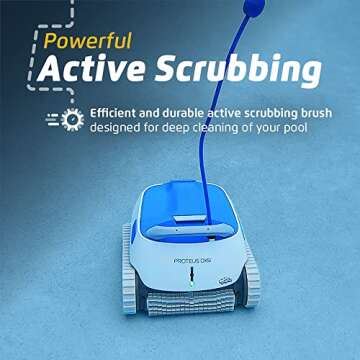 Dolphin Proteus DX5i Wi-Fi Automatic Robotic Pool Vacuum Cleaner, Wall Climbing, Waterline Scrubber Brush, Ideal for In-Ground Pool up to 50 FT in Length