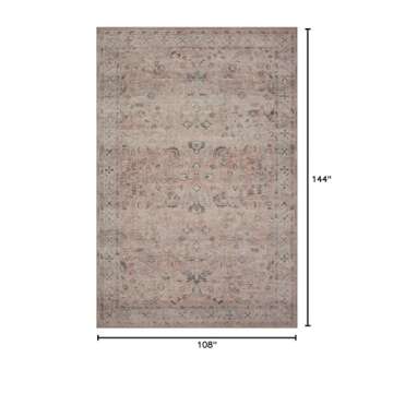 Loloi II Hathaway Collection HTH-05 Steel/Ivory 5'-0" x 7'-6", .25" Thick, Area Rug, Soft, Durable, ...
