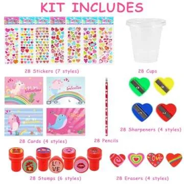 Advoxa Valentine's Day Gifts for Kids 28 Pack Fun Set