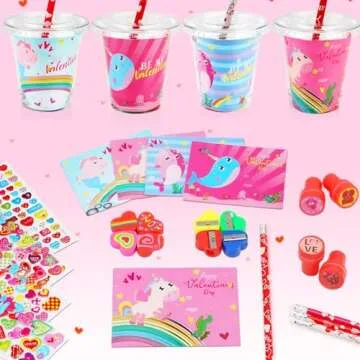 Advoxa Valentine's Day Gifts for Kids 28 Pack Fun Set