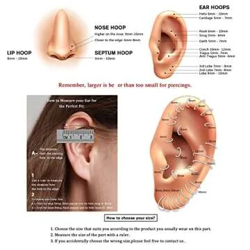 AROWRO Septum Clicker Rook Helix Daith Cartilage Tragus Earrings Nose Hoop AB CZ 16G 6mm 316L Surgical Steel Rose Gold Conch Piercing Jewelry Sleeper Earring