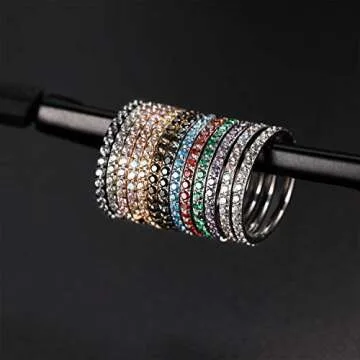 AROWRO Septum Clicker Rook Helix Daith Cartilage Tragus Earrings Nose Hoop AB CZ 16G 6mm 316L Surgical Steel Rose Gold Conch Piercing Jewelry Sleeper Earring