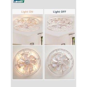 Stylish LEDIARY Caged Ceiling Fans with Lighting