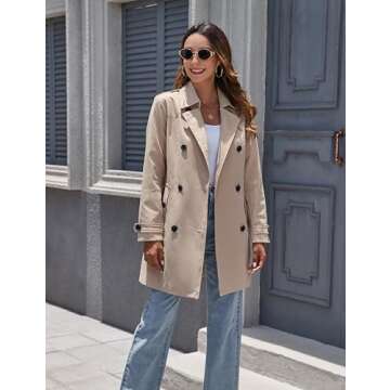 Wantdo Stylish Women's Waterproof Trench Coat for All Seasons
