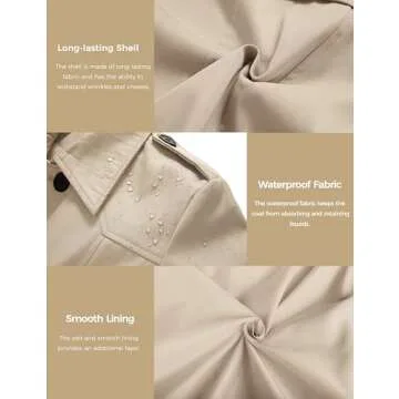 Wantdo Stylish Women's Waterproof Trench Coat for All Seasons