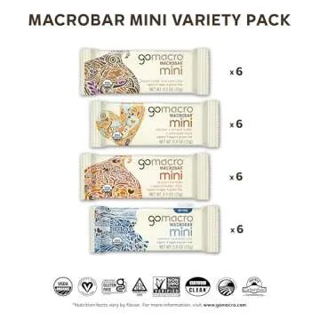 GoMacro Vegan Protein Bars - Mini Variety Pack of 24