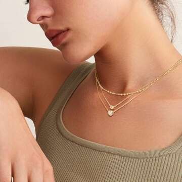 Tiny Gold Initial Heart Necklace-14K Gold Plated Handmade Dainty Personalized Letter Heart Choker Ne...