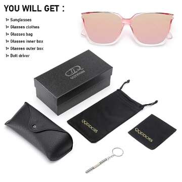 QQDDOSS Vintage Style Square Mens Womens Sunglasses Classic Trendy Polarized Sunglasses for Women with UV400 Protection