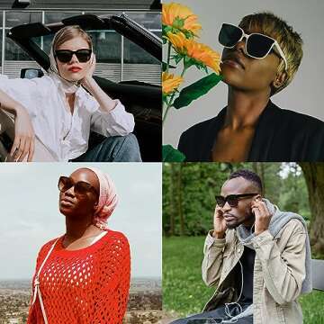 QQDDOSS Vintage Style Square Mens Womens Sunglasses Classic Trendy Polarized Sunglasses for Women with UV400 Protection