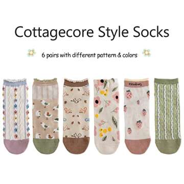 albagu Womens Ankle Socks Cotton Casual Socks for Women Novelty Floral Cute Fun Girls Colorful Flowe...