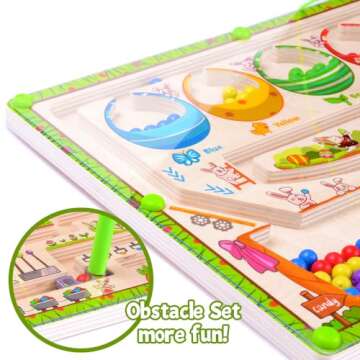 Waybla Easter Magnetic Color & Number Maze Puzzle, Montessori Fine Motor Skills Toys for Girls Boys, Early Learning Easter Toys, Easter Gifts, Easter Basket Stuffers for Kids