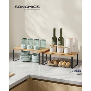 SONGMICS Cabinet Organizer Shelves Set for Kitchen Storage