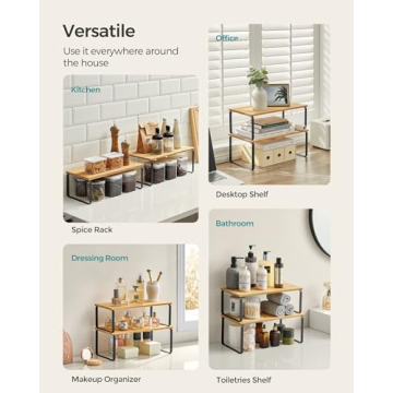 SONGMICS Cabinet Organizer Shelves Set for Kitchen Storage