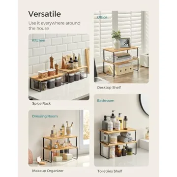 SONGMICS Cabinet Organizer Shelves Set for Kitchen Storage