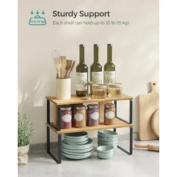 SONGMICS Cabinet Organizer Shelves Set for Kitchen Storage