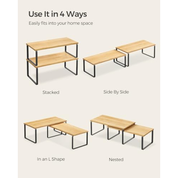 SONGMICS Cabinet Organizer Shelves Set for Kitchen Storage