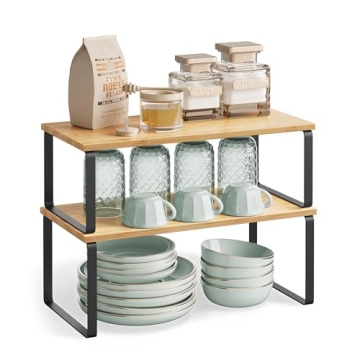 SONGMICS Cabinet Organizer Shelves Set for Kitchen Storage