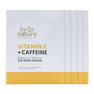 By Nature Vitamin C + Caffeine Brightening + Hydrating Under Eye Mask Patches - Energizing + Repleni...