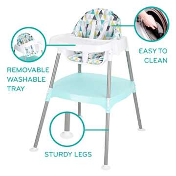 Evenflo 4-in-1 Eat & Grow Convertible High Chair,Polyester