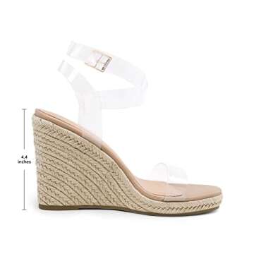DREAM PAIRS Womens Open Toe Espadrilles Dressy Platform Sandals Buckle Ankle Strap Stylish Wedges Sa...