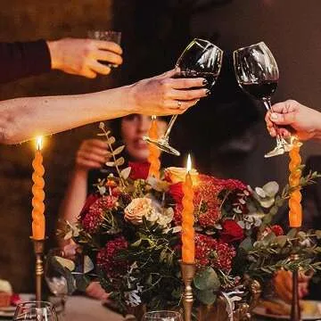 Spiral Taper Dinner Candles Stick Orange Twisted Candles H 7.5inch Wax Unscented Dinner Candle Smokeless for Home Decor, Relaxation & All Occasions(Orange)