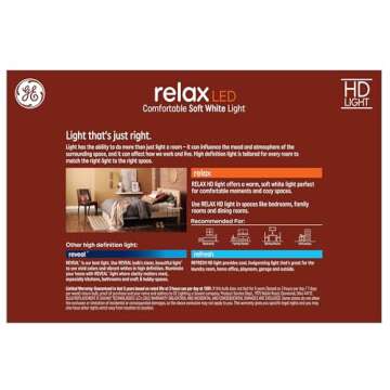 GE Relax 8-Pack 40 W Equivalent Dimmable Warm White A19 LED Light Fixture Light Bulbs 44898