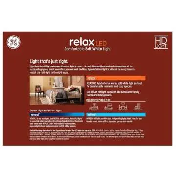 GE Relax 8-Pack 40 W Equivalent Dimmable Warm White A19 LED Light Fixture Light Bulbs 44898