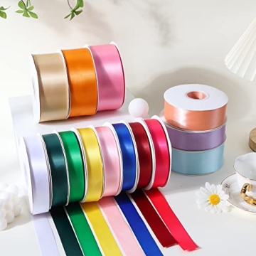 High Density White Satin Ribbon 5/8 X 50 Yards for Crafts