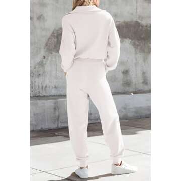 PRETTYGARDEN Women's 2 Piece Sweater Set Pullover Zip Up Sweatshirt Jogger Sweatpants Tracksuit Casu...