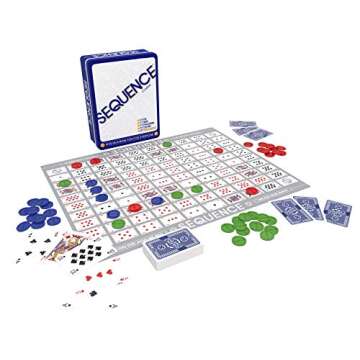 Sequence in a Tin - Five-in-a-Row Fun for Everyone by Jax, White, 2-12 Players