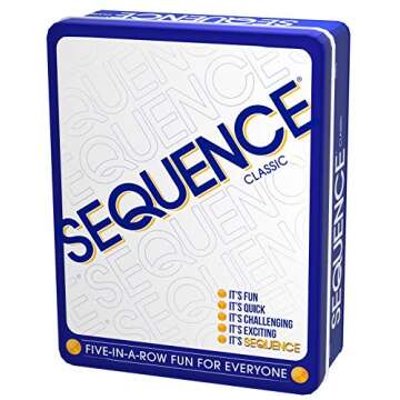 Sequence in a Tin - Five-in-a-Row Fun for Everyone by Jax, White, 2-12 Players