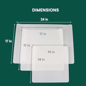 3 Pack PTFE Sheet/Teflon Sheets Multiple Sizes. Non Stick Transparent Reusable Sheets, Extra-Thick and Heat Resistant. Great as Applique Pressing Sheet, Heat Press Transfer, Ironing, Arts and Crafts