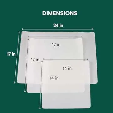 3 Pack PTFE Sheet/Teflon Sheets Multiple Sizes. Non Stick Transparent Reusable Sheets, Extra-Thick and Heat Resistant. Great as Applique Pressing Sheet, Heat Press Transfer, Ironing, Arts and Crafts