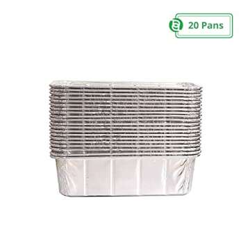PARTY BARGAINS 2 Lb Aluminum Loaf Pan - 20 Pack, 8.5" x 4.5" x 2.5" Heavy Duty Disposable Bread Pans for Perfect for Baking, Lasagna, Meatloaf & Food Serving (Max 240°C)