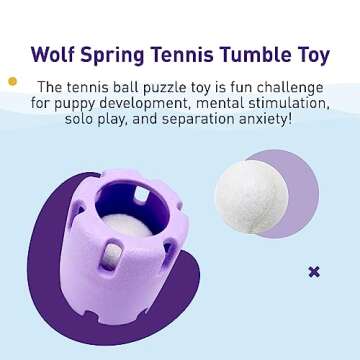 Wolf Spring Tennis Tumble Dog Chew Toys for Aggressive Chewers - Pet-Safe Rubber Dog Toys for Aggres...