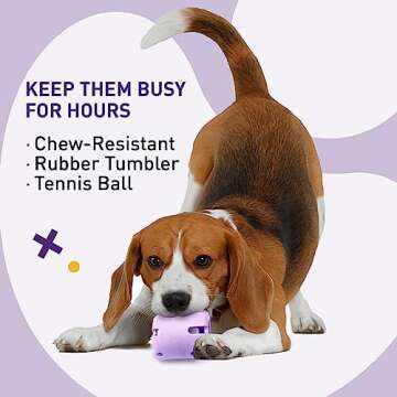 Wolf Spring Tennis Tumble Dog Chew Toys for Aggressive Chewers - Pet-Safe Rubber Dog Toys for Aggressive Chewers & Teething Pups - Mental Stimulation, Separation Anxiety Relief, & Active Play