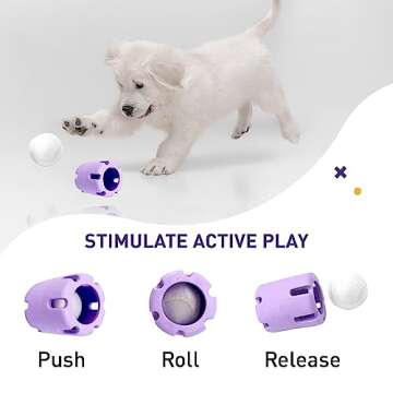 Wolf Spring Tennis Tumble Dog Chew Toys for Aggressive Chewers - Pet-Safe Rubber Dog Toys for Aggressive Chewers & Teething Pups - Mental Stimulation, Separation Anxiety Relief, & Active Play