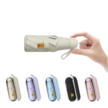 BAODINI Travel Mini Umbrella for Purse With Case-Small Compact UV Umbrella Protection Sun-Lightweigh...