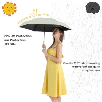 BAODINI Mini Travel Umbrella with UV Protection for Women
