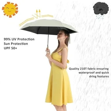 BAODINI Mini Travel Umbrella with UV Protection for Women