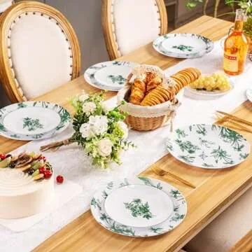 Qinyoung Elegant Plastic Plates Set for All Occasions