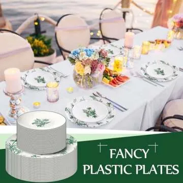 Qinyoung Elegant Plastic Plates Set for All Occasions