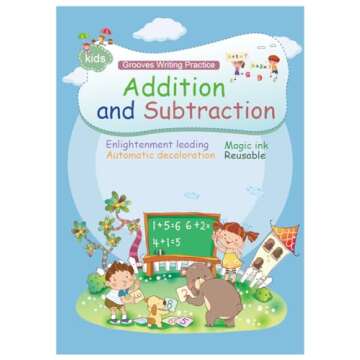 Magical Handwriting Workbooks Handwriting Practice Magic Copybook, Handwriting Aid Magic Pen Reusable Copybook Grooves Template Design for Children 1