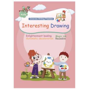 Magical Handwriting Workbooks Handwriting Practice Magic Copybook, Handwriting Aid Magic Pen Reusable Copybook Grooves Template Design for Children 1