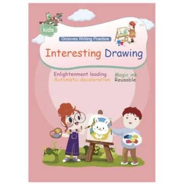 Magical Handwriting Workbooks Handwriting Practice Magic Copybook, Handwriting Aid Magic Pen Reusable Copybook Grooves Template Design for Children 1